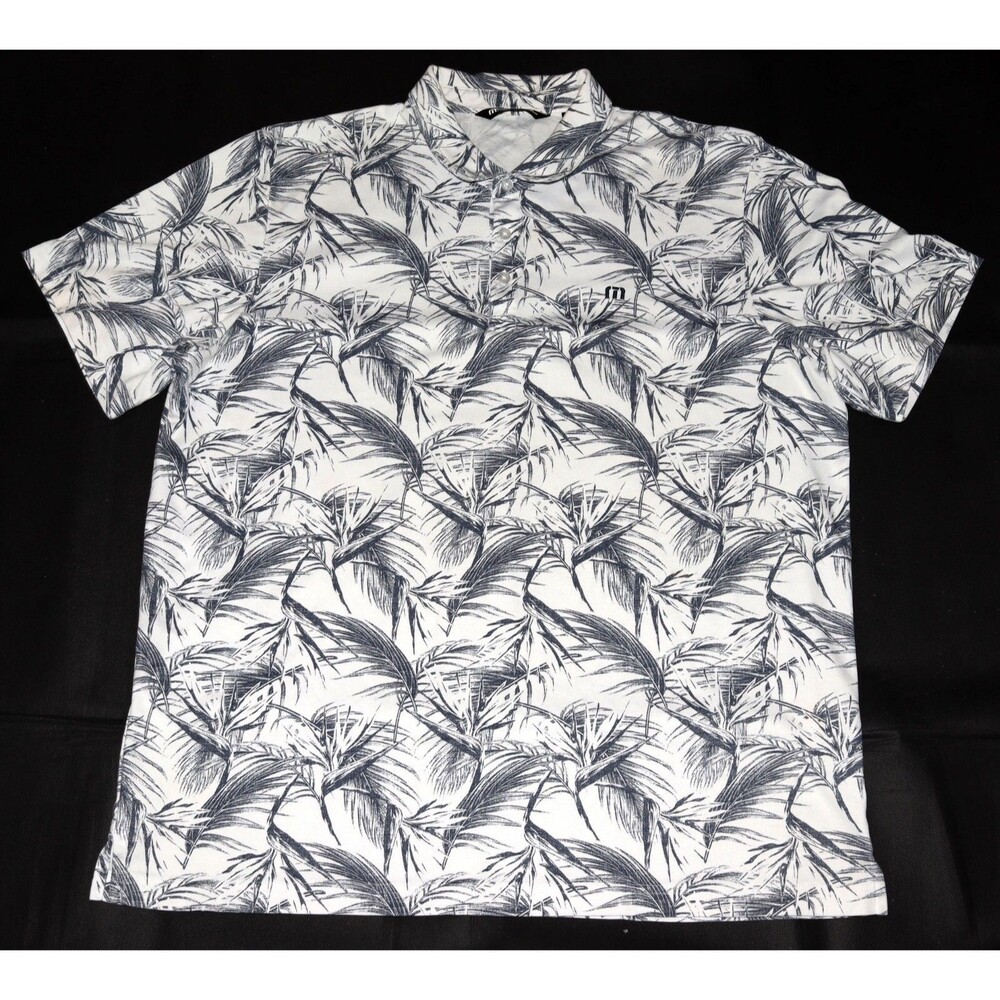 Travis Mathew Men's Short Sleeve Golf Polo All Over Print Shirt Size 2XL